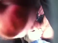 My elderly, red-haired neighbor swallows her new boyfriend's enormous penis.